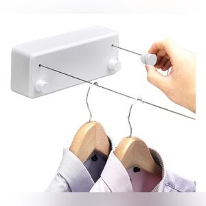 NEW Retractable Clothesline Retracting Mounted Double Stainless Steel 13.8Ft